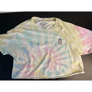 Eighty Eight Tie Dye Womens Medium Pastel Cotton Short Sleeve Cropped Tee Blouse
